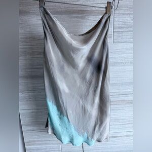 NU Denmark XS Shimmery Silver Top - Silver/Aqua